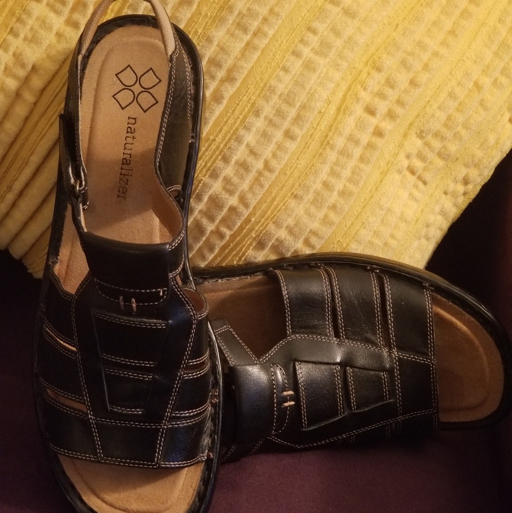 Black Naturalizer Sandals (worn once)